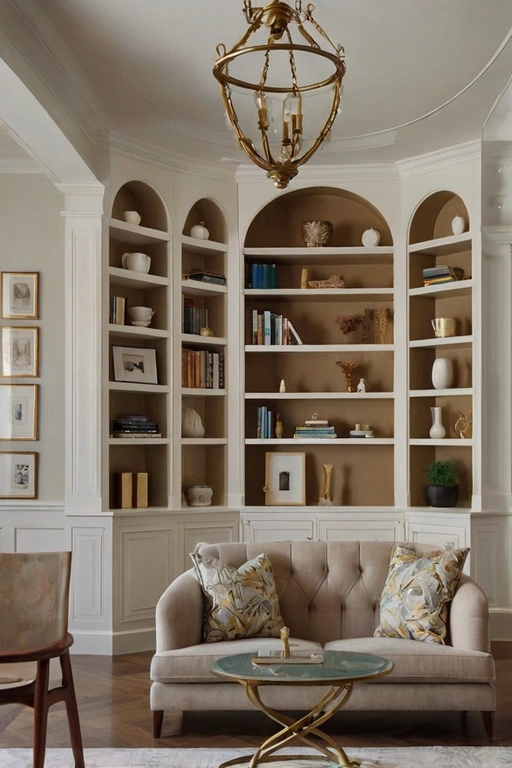 Arched Built-In Shelves