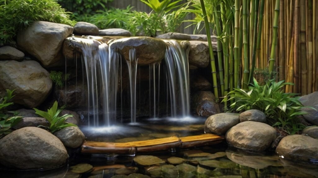 Bamboo Waterfall Feature
