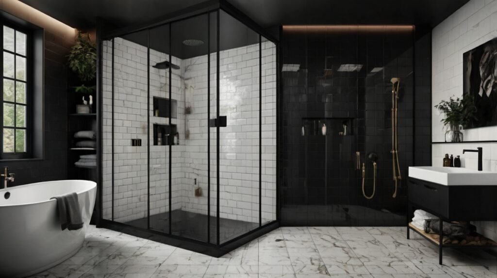 Black Shower Frame