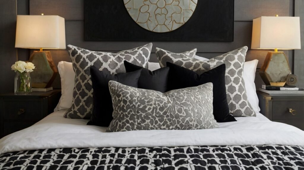 Black and Grey Accent Pillows for a Stylish Touch