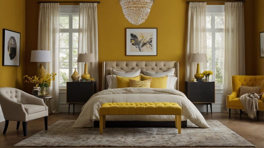 Bold Mustard Yellow Accent Wall