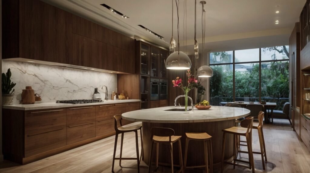 Circular Island for a Soft, Elegant Look