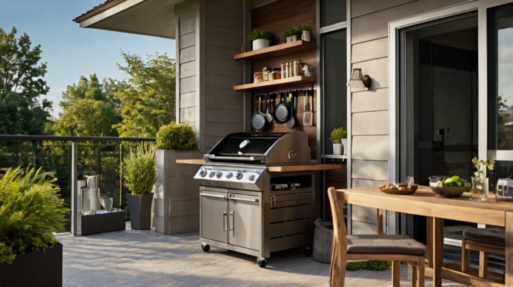 Compact Balcony Grill Station