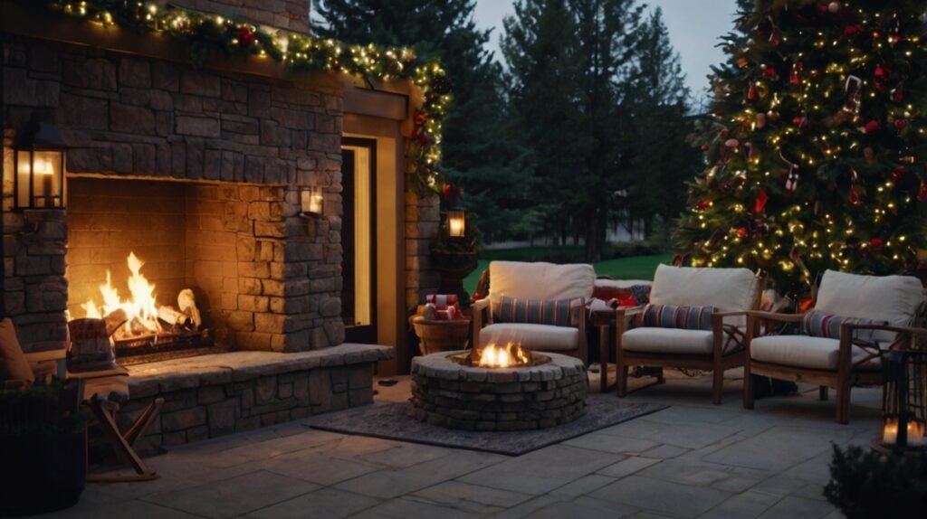 Cozy Outdoor Fireplace Setup