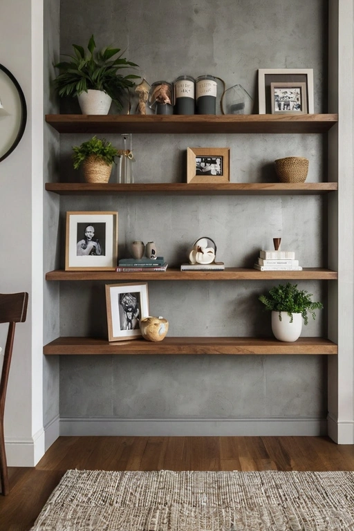 Floating Built-In Shelves