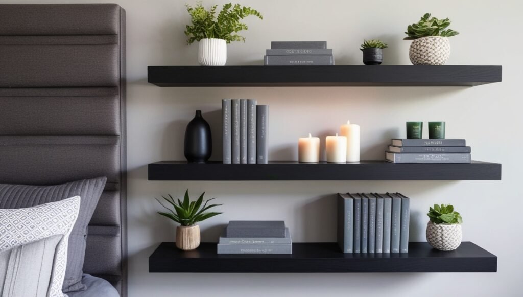 Floating Shelves for Display and Organization