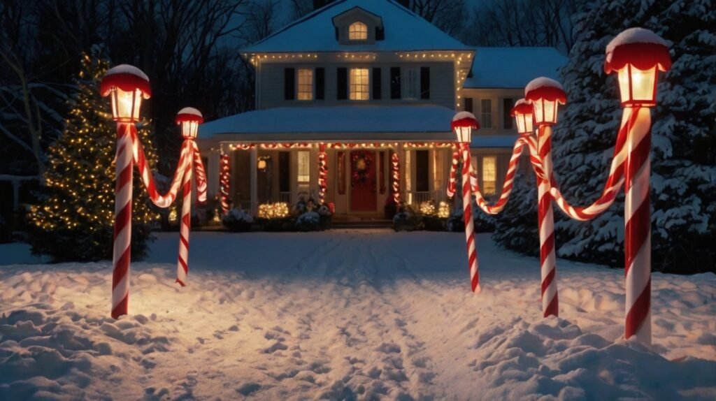 Illuminate Pathways with Candy Cane Lights 