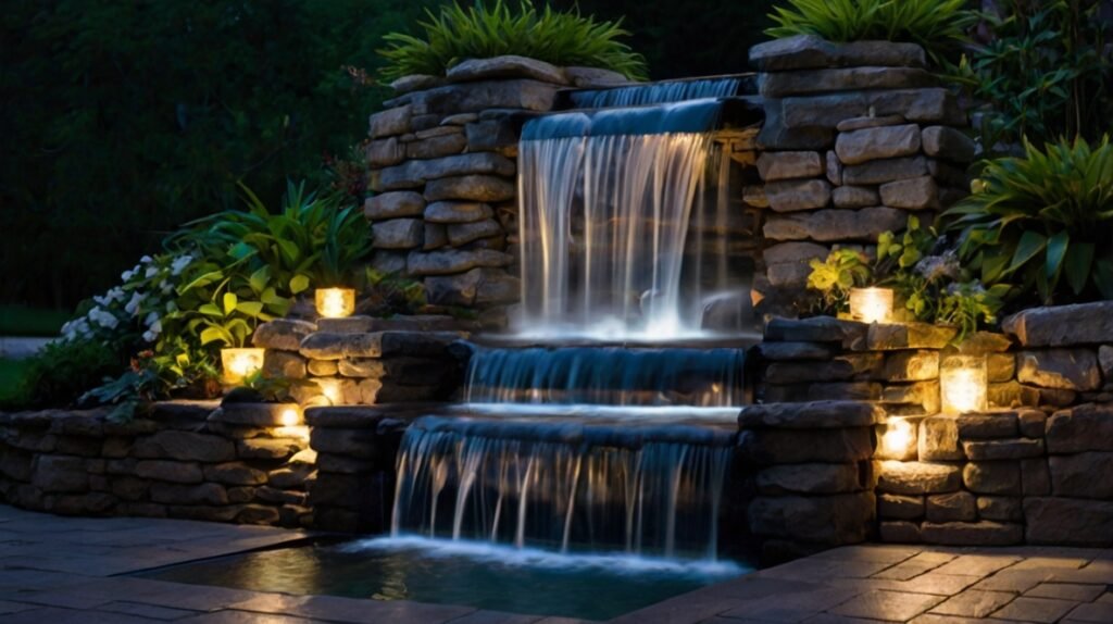 LED-Lit Waterfall