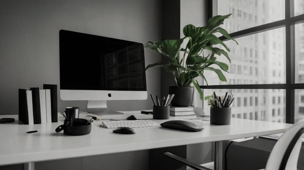 Minimalist Monochrome Cubicle