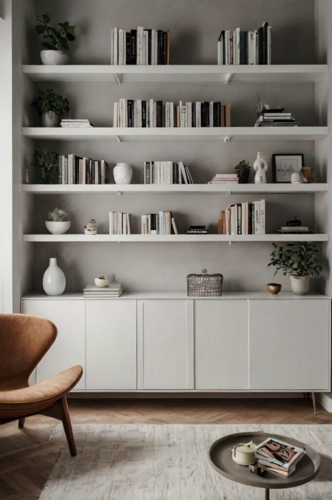 Minimalist White Shelves