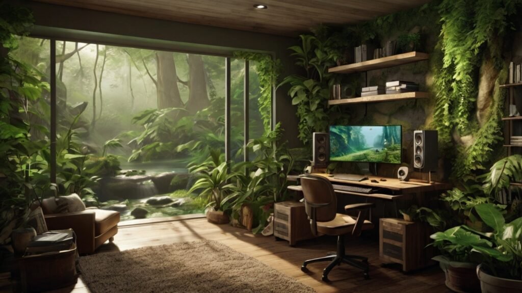 Nature-Inspired Gaming Room