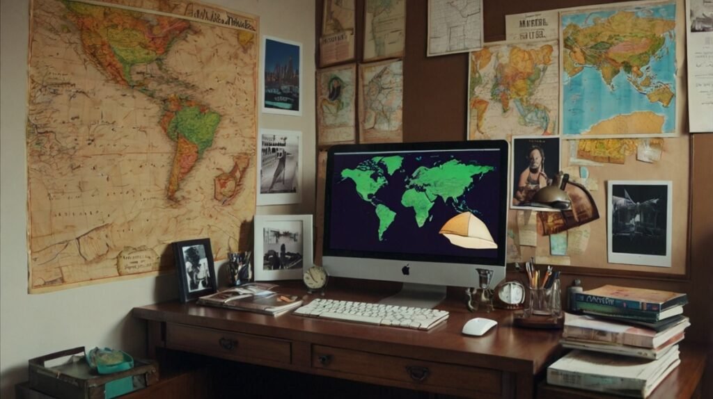 Travel-Themed Cubicle 