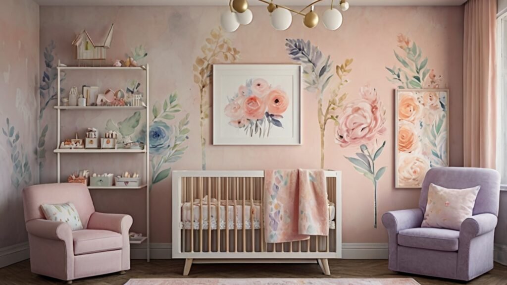 Whimsical Watercolor Theme for girls nursery