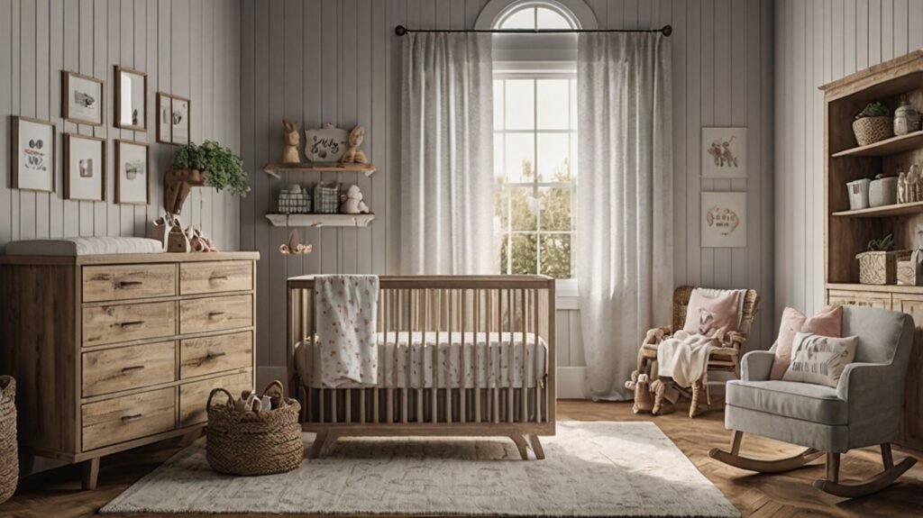 farmhouse rustic Theme for girls nursery