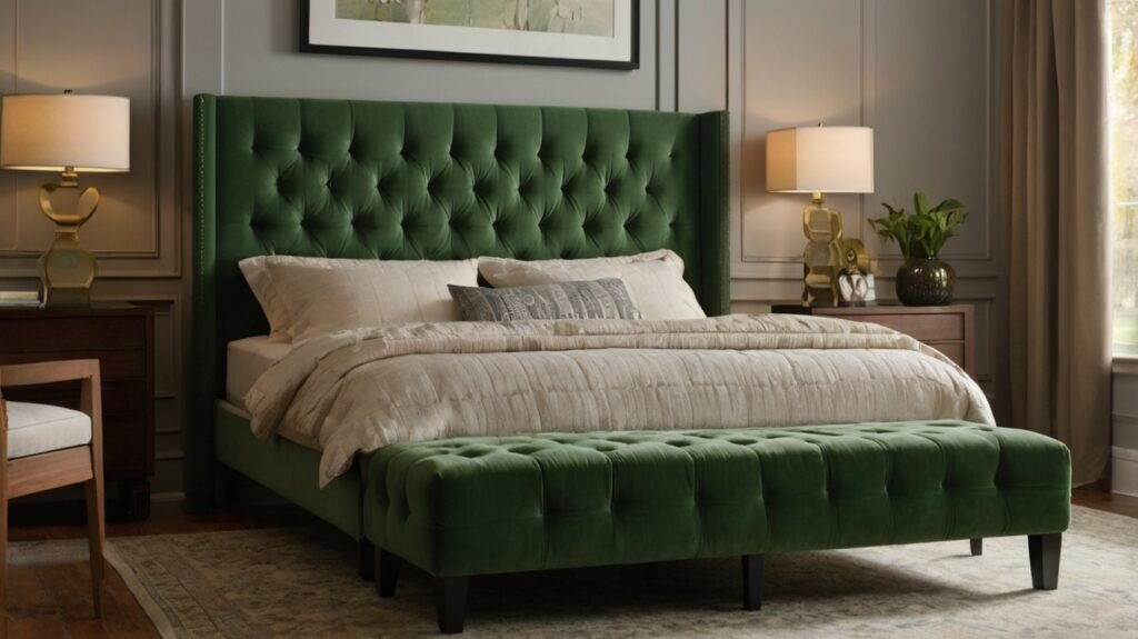 headboard and frame for green bedroom