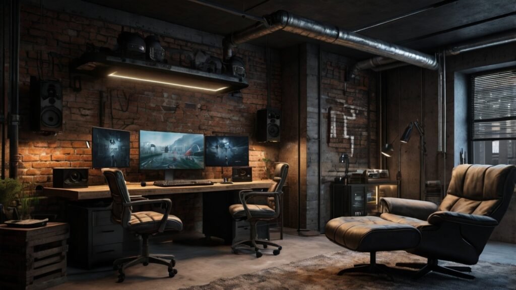 industrial theme for gaming room
