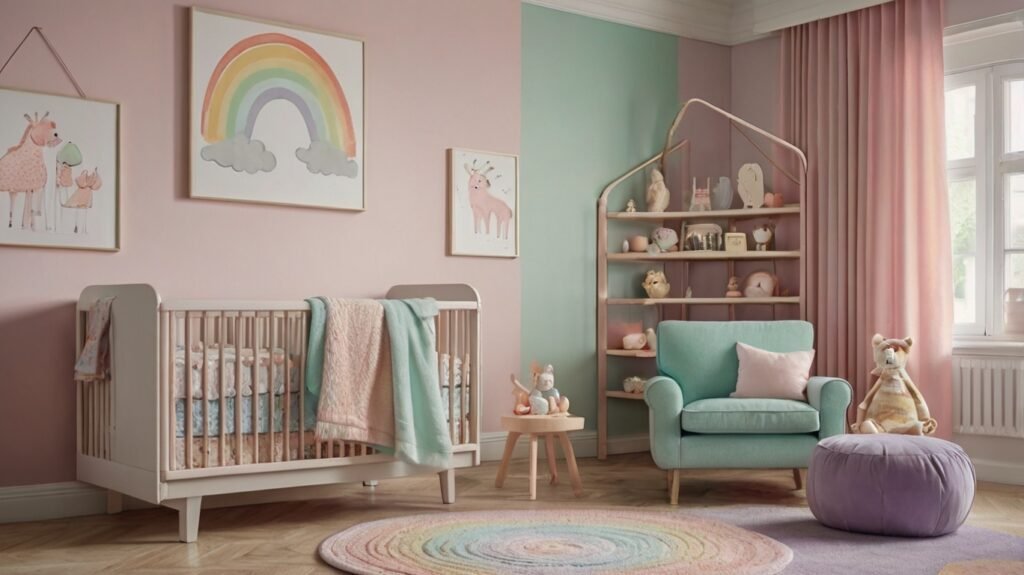 pastel rainbow for girls nursery