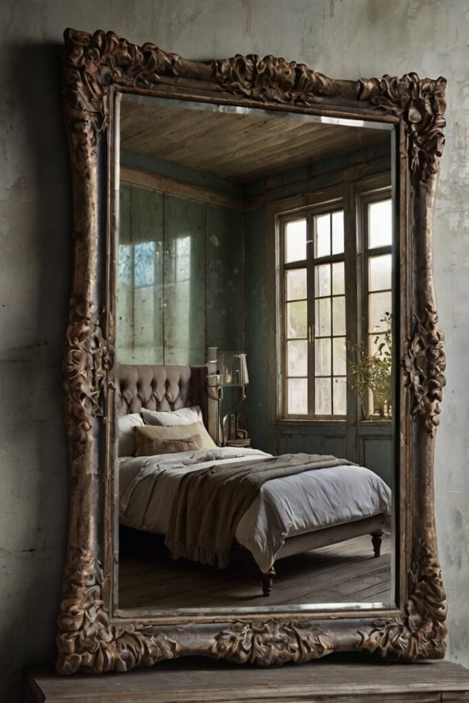 Antique Mirror with Distressed Glass