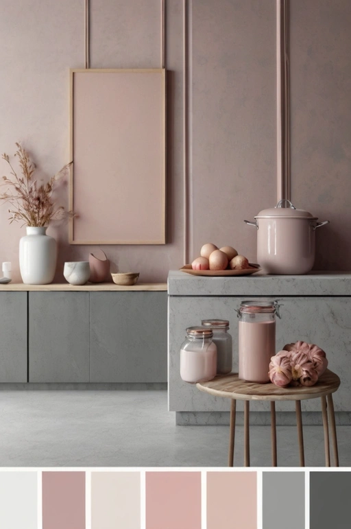 Blush Pink and Dove Grey