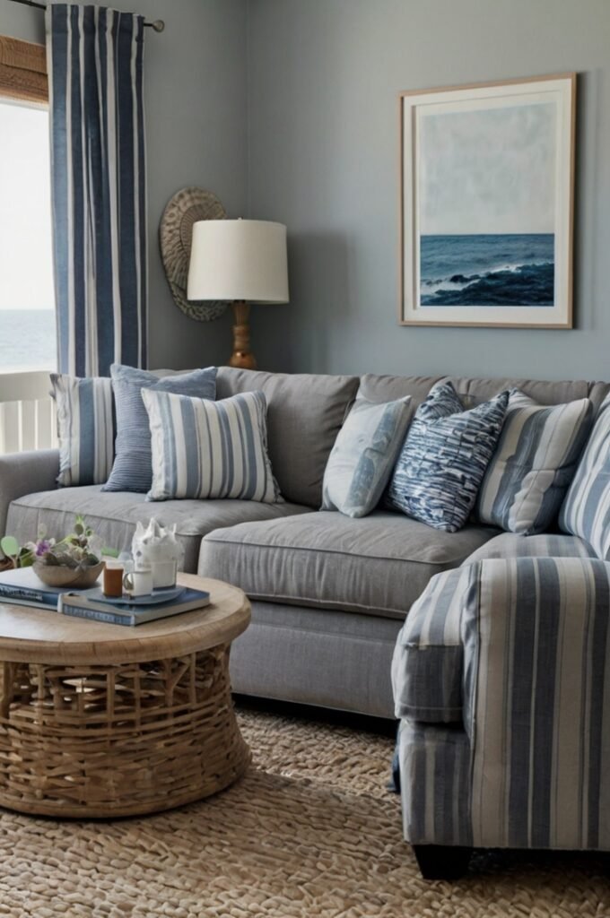 Coastal Grey Couch Styling