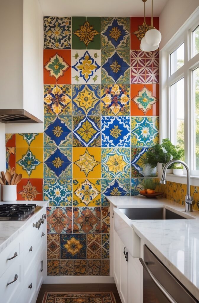 Colorful Tile Accent Wall for a Bold Statement