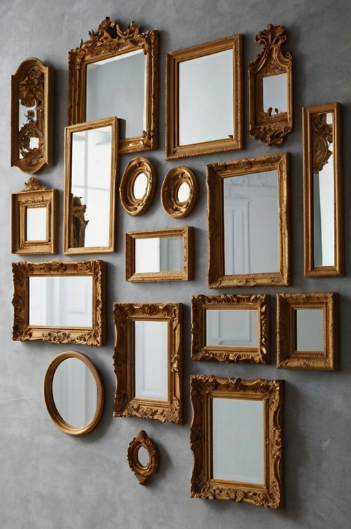 Gallery Wall with Small Mirrors