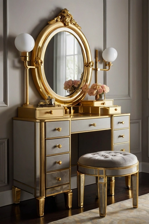 Gold-Accented Vanity