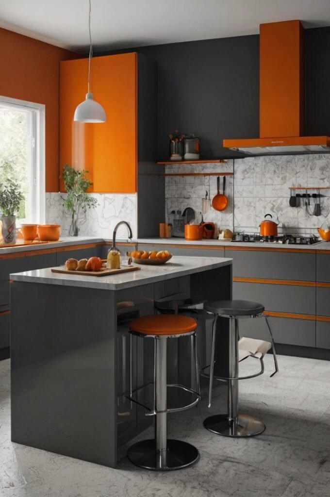 Graphite Gray and Bright Orange