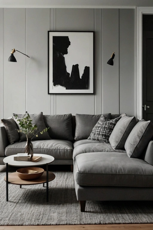Grey Couch in Minimalist Design