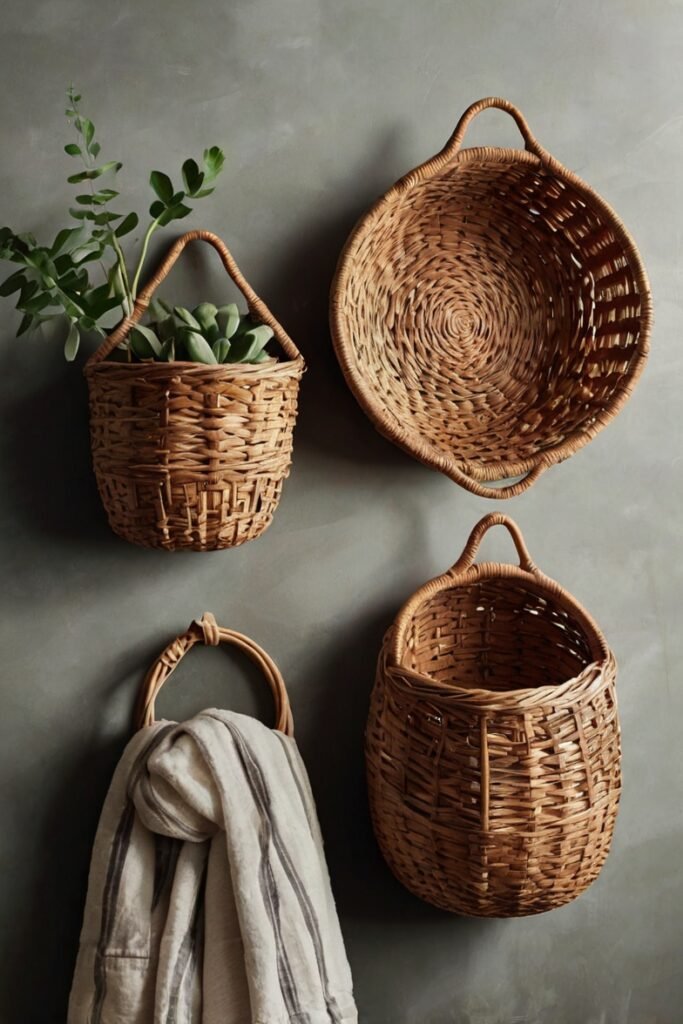 Mounted Woven Baskets or Wall Baskets