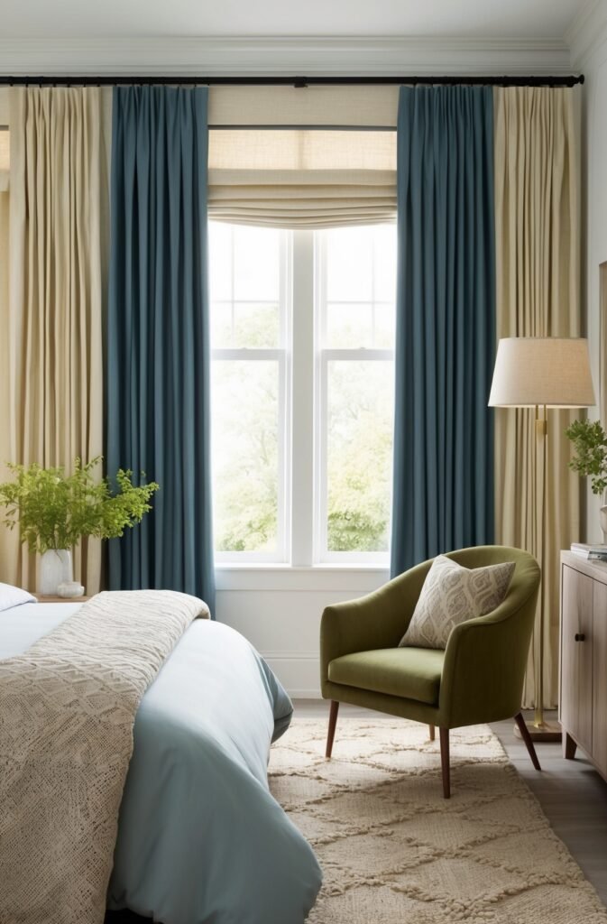 Roman Shades and Curtains Combo