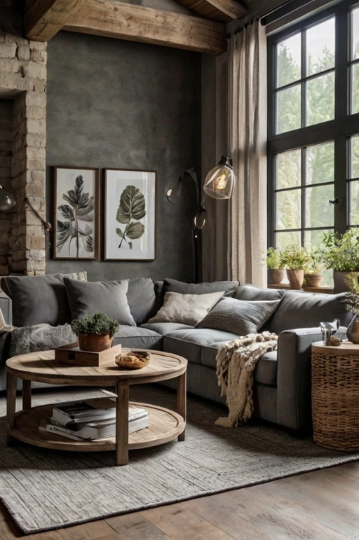 Rustic Grey Couch Look