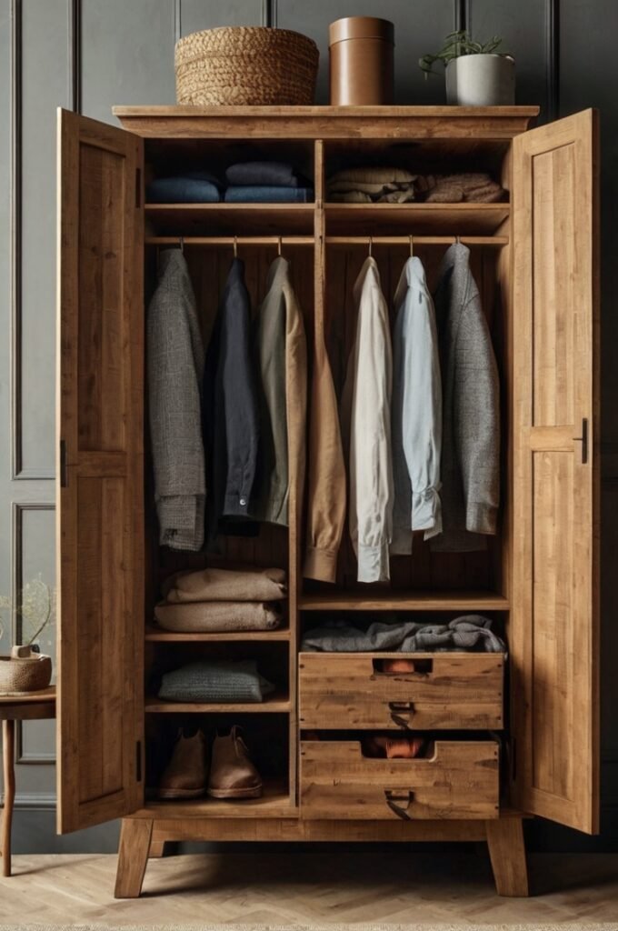 Rustic Wooden Wardrobe