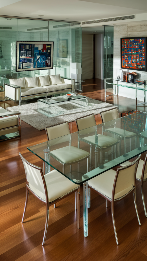 Use Glass or Lucite Furniture