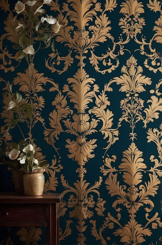 Vintage Damask Wallpaper