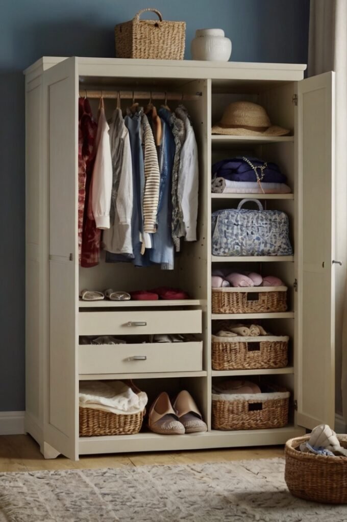 Wardrobe with Overhead Storage