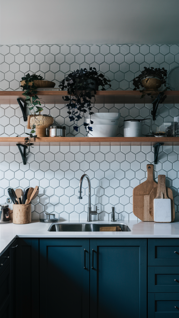 White Hexagon Tiles