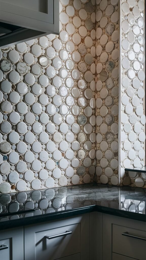 White Penny Round Tiles