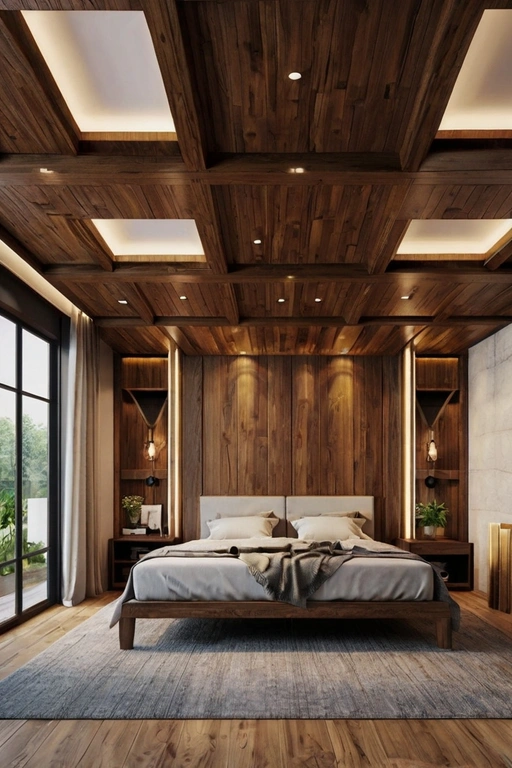 Wooden Panel Ceiling Design