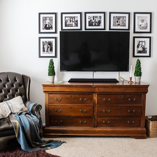custom photo gallery around tv