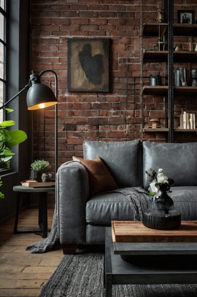 industrial Style with a Grey Couch