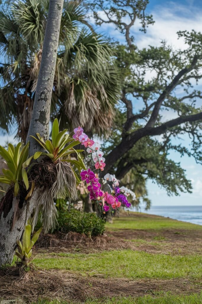 Colorful Orchids in Trees