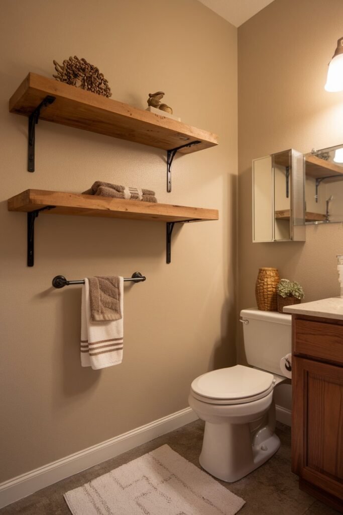 Floating Shelf with Towel Rod