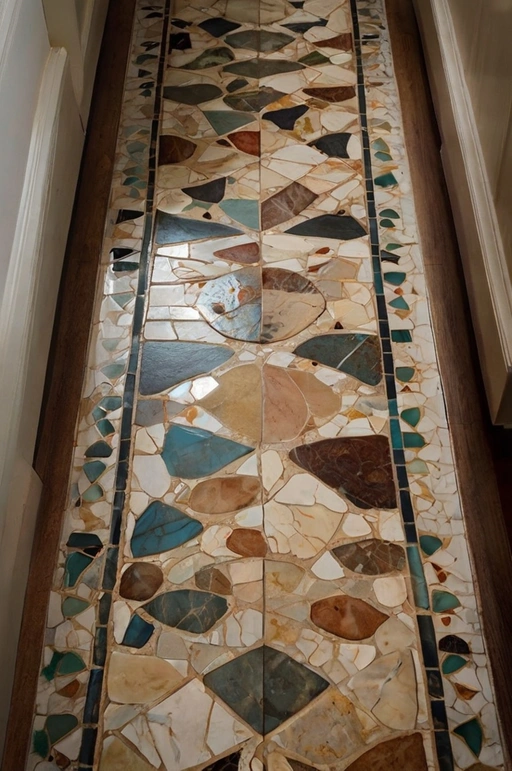 Floor Art with Resin Inlays