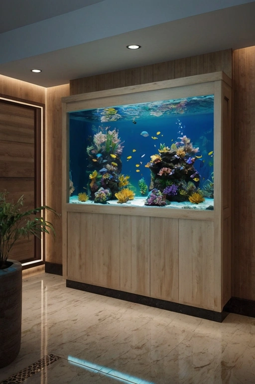 Foyer with a Built-in Aquarium