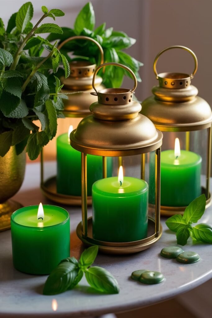 Green Candles and Lanterns