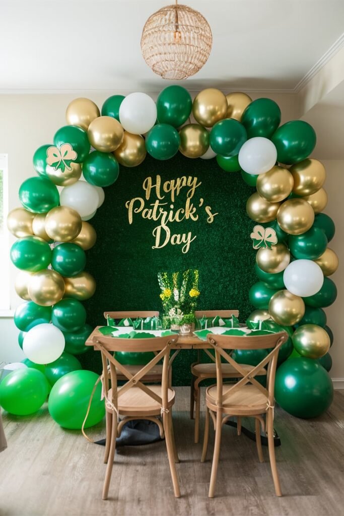 Green and Gold Balloon Arch