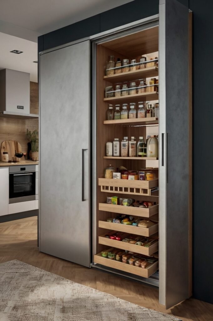 Hidden Pantry with a Bi-Fold Door