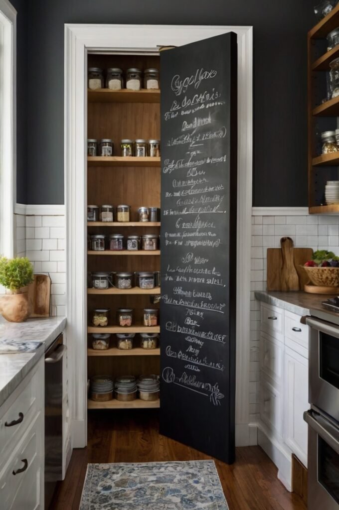 Pantry Behind a Chalkboard Door