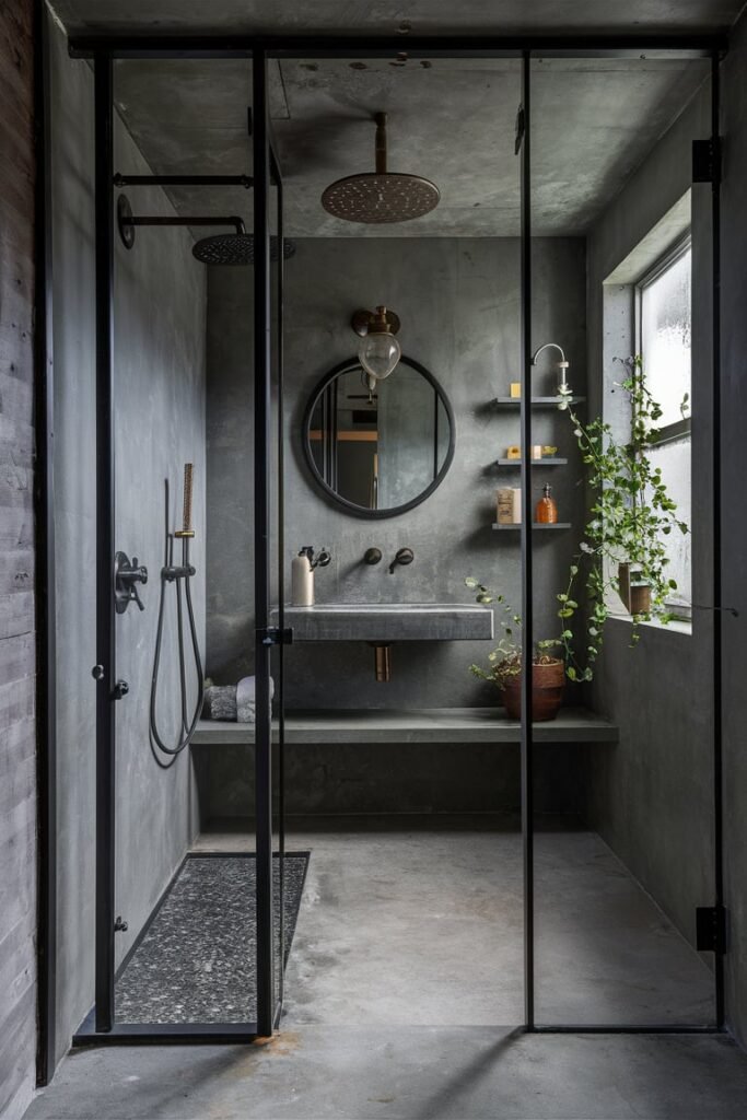 Industrial-Style Walk-In Showers